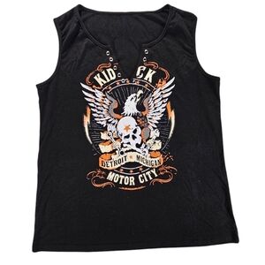 Kid Rock Detroit Michigan Motor City Black Tank Top Eagle and Skull Size Large